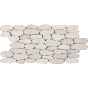 White Matte Sliced Pebble Interlocking - stone tile